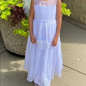 Girls flower girl dress with veil